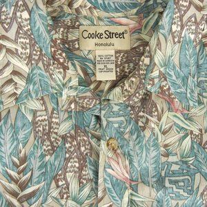 COOKE STREET Hawaiian Camp Shirt XL Floral Cotton